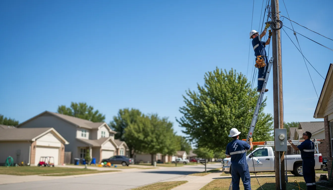 Residential electrician providing installation services in Lohn, TX